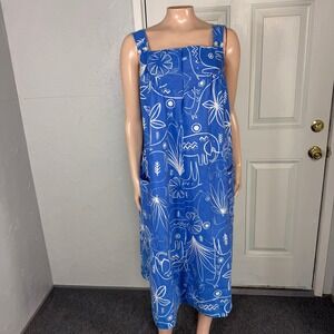 Vintage 70s Alice California Dress Women's House Novelty Elephant Whale DD8